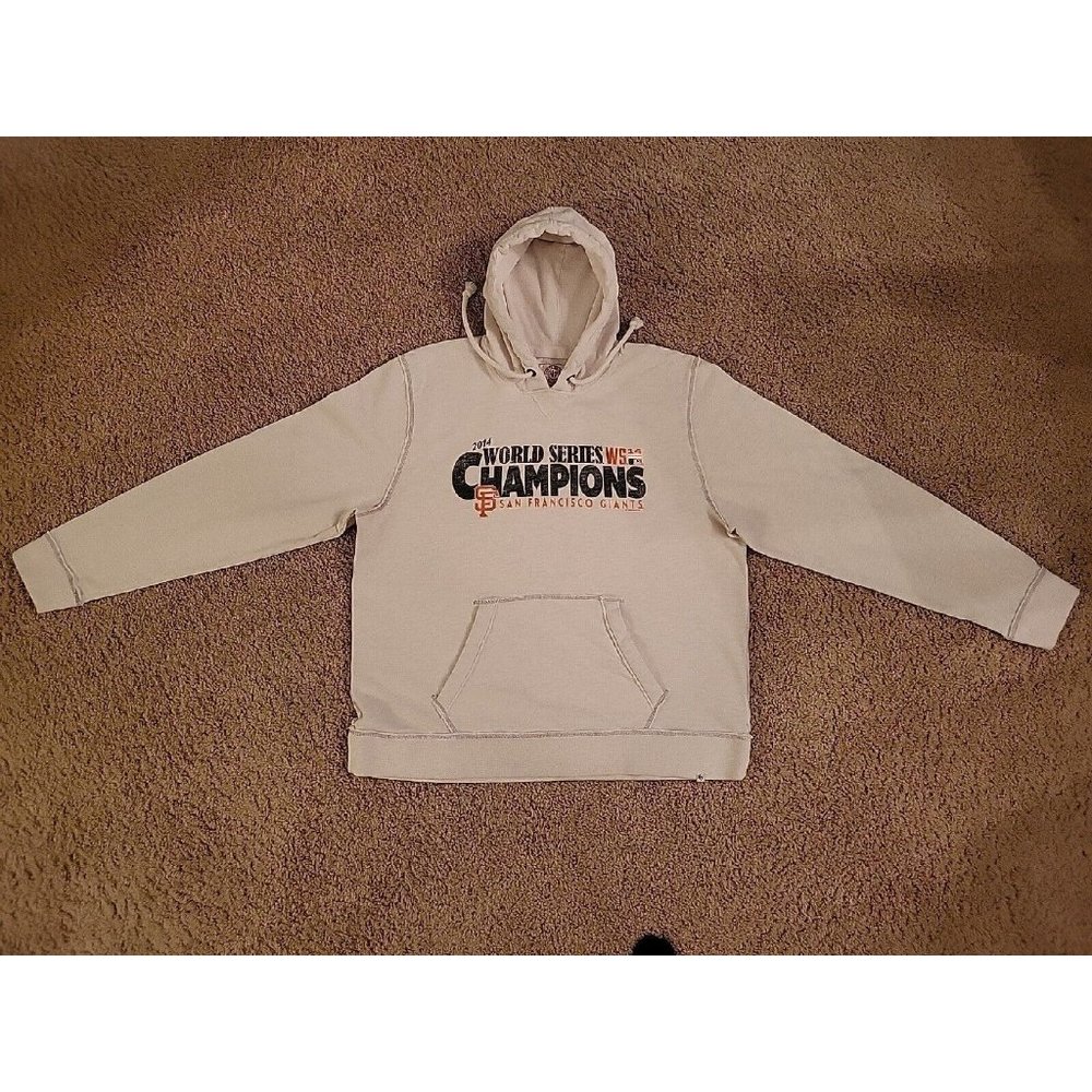 47 BRAND MLB SAN FRANCISCO GIANTS WS 2014 CHAMPS HOODIE MENS SIZE 2XL BEIGE/TAN